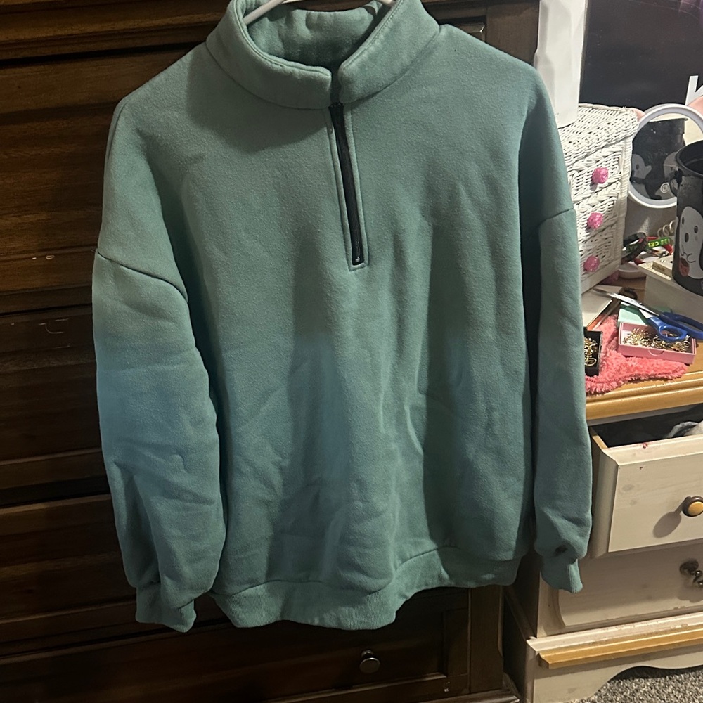 Women’s Teal Half-Zip Sweater